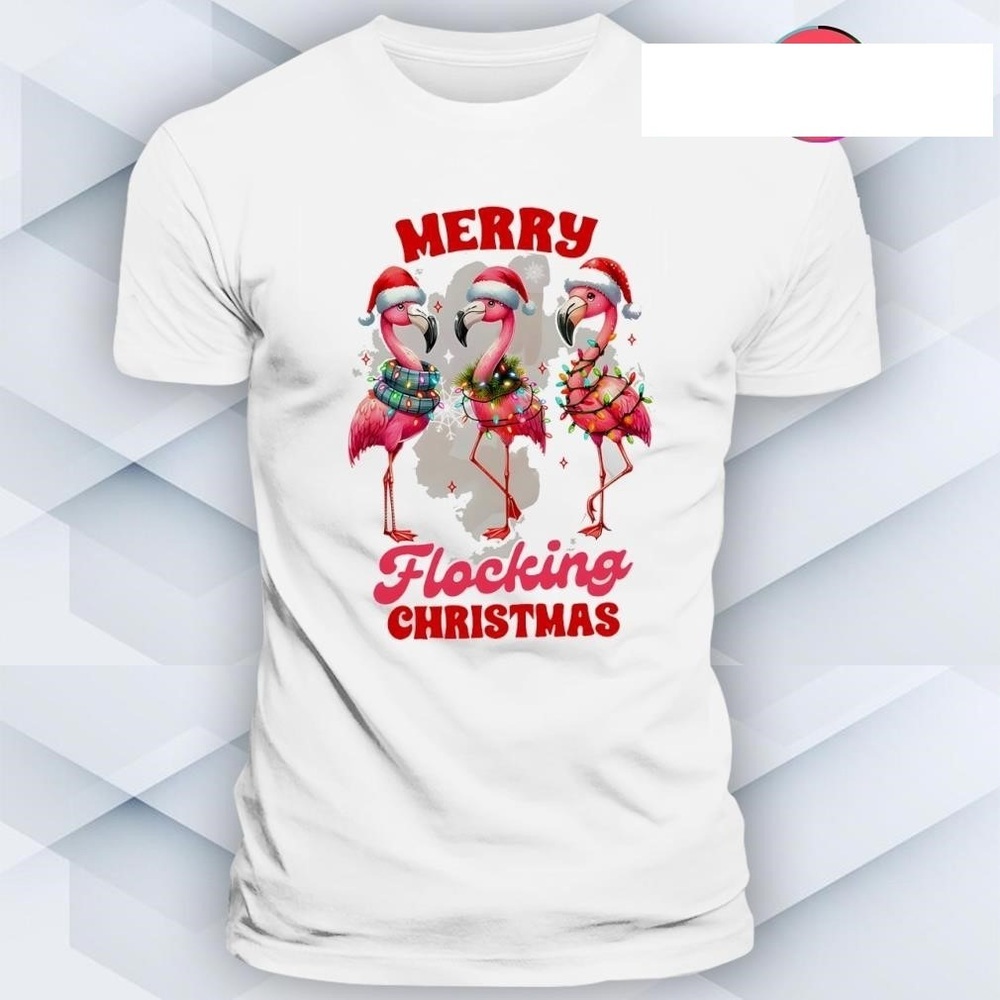 Flamingos Merry Flocking Christmas Shirt